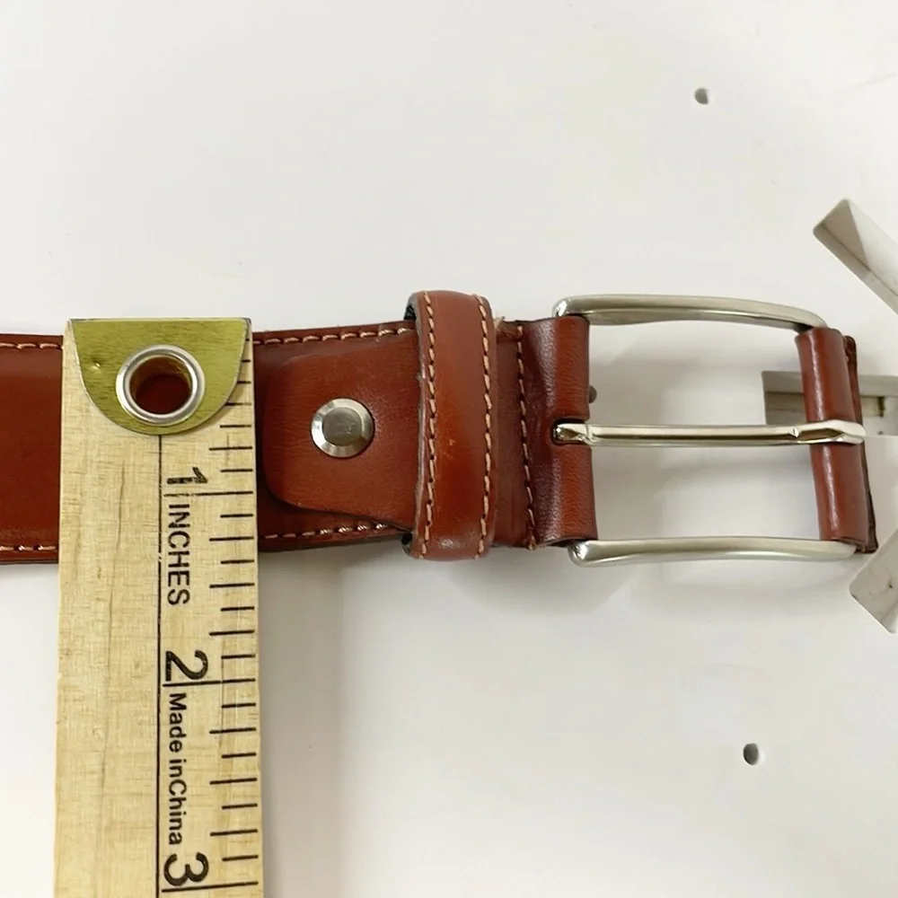 Antonio de Patrizi Genuine Leather Belt Made In Italy Brown Cognac‎ Sz 35 Mens